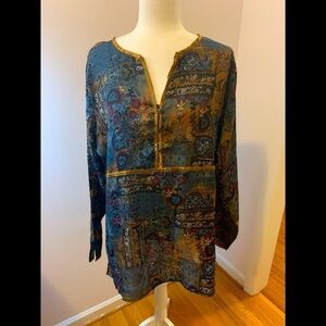 Monroe & Main geometric floral tunic, size XL